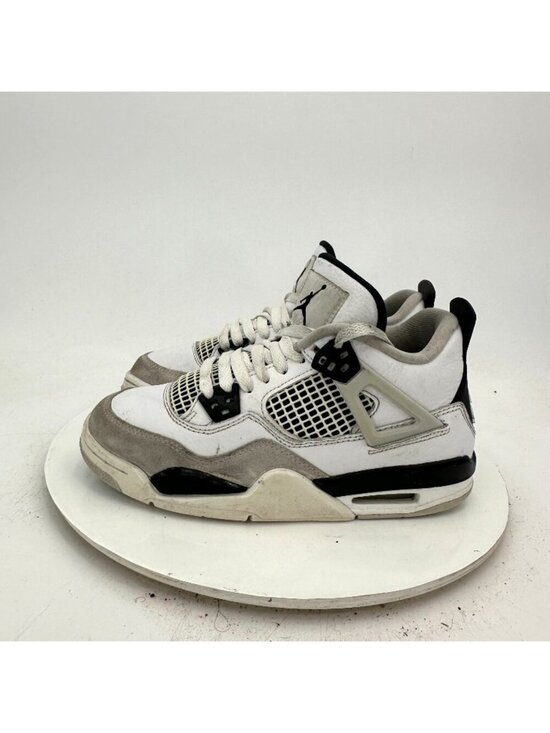 Nike Shoes - Nike Air Jordan 4 Retro Youth Size 5Y Women 6.5 408452-111 Military Black Shoes